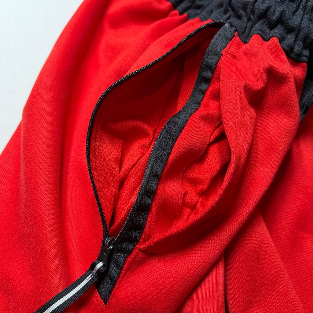 Nike Dri-FIT Basketball Shorts Mens XXL Red Black Zipper Pockets Athletic Gym - Picture 9 of 11